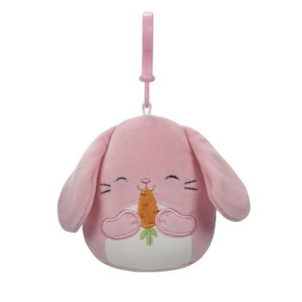 1/$6 or 2/$10 NWT Squishmallow Bop - Bunny Easter Clip-On Key Chain Plush (3.5")